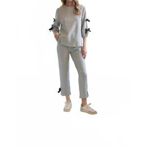 NEW JOH fatimah knit top with ribbons in heather